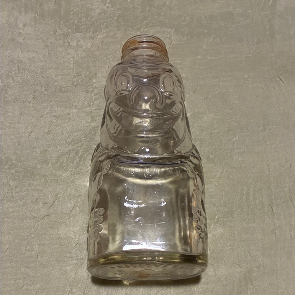 Clear Vintage Glass Clown Decorative Bottle-No Lid